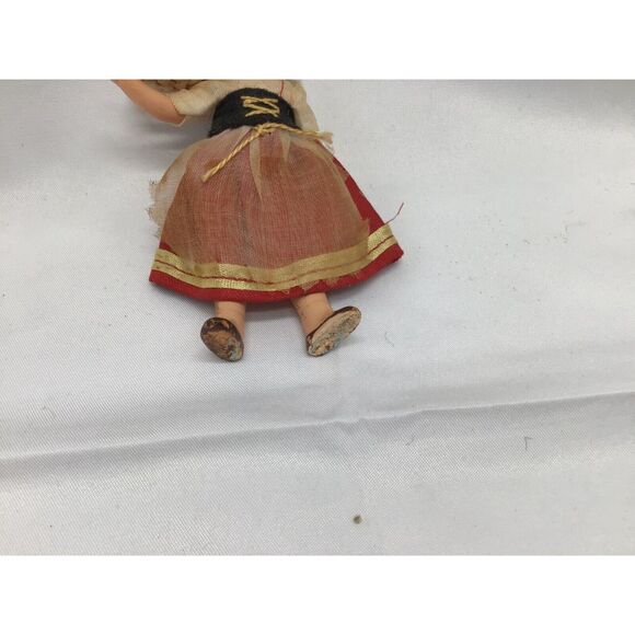 Spanish Souvenir Doll Miniature Vintage 4 Inch Jointed International Dress 40s - Picture 2 of 4